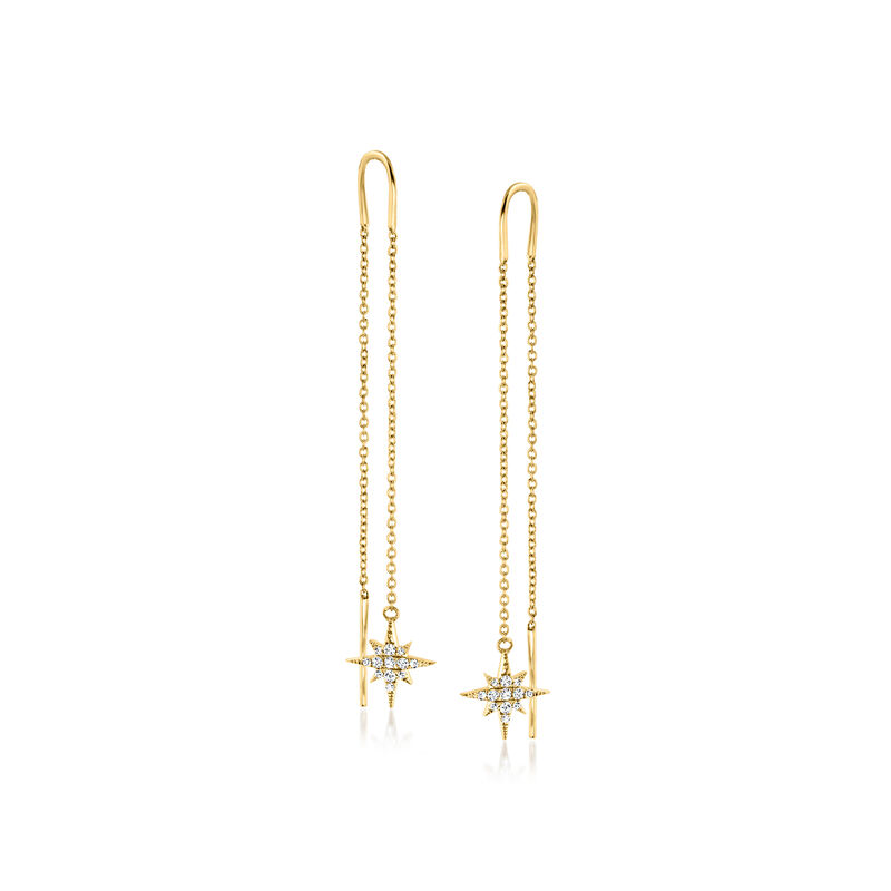 .10 ct. t.w. Diamond North Star Threader Drop Earrings in 14kt Yellow Gold image number 0