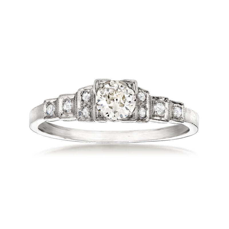C. 1950 Vintage .42 ct. t.w. Diamond Ring in Platinum. Size 7.5 image number 0