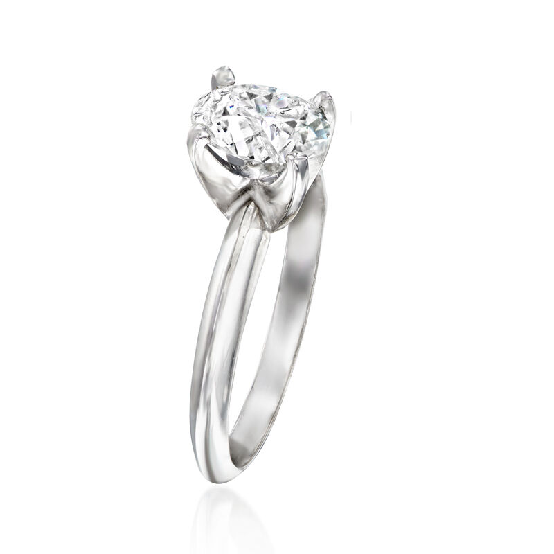 .94 Carat Certified Oval Diamond Solitaire Ring in 14kt White Gold image number 2