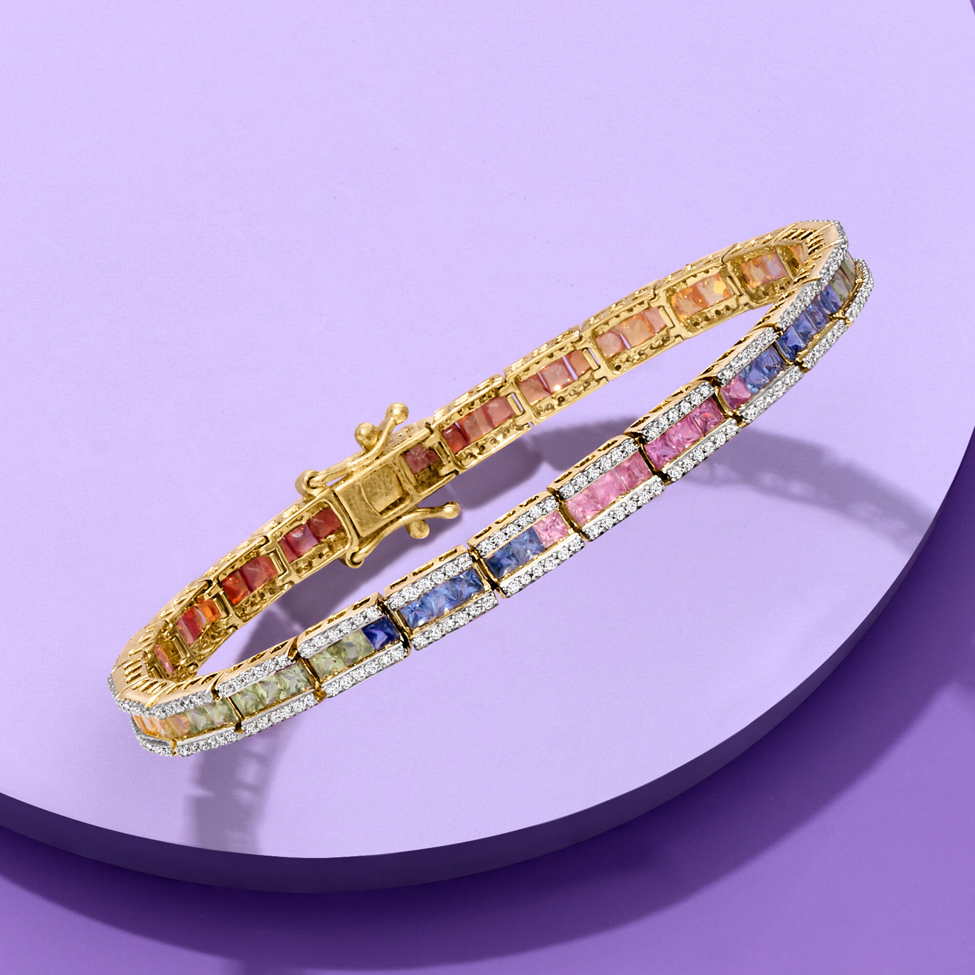 7.00 ct. t.w. Multicolored Sapphire and 1.15 ct. t.w. 7.00 ct. t.w. Multicolored Sapphire and 1.15 ct. t.w.
