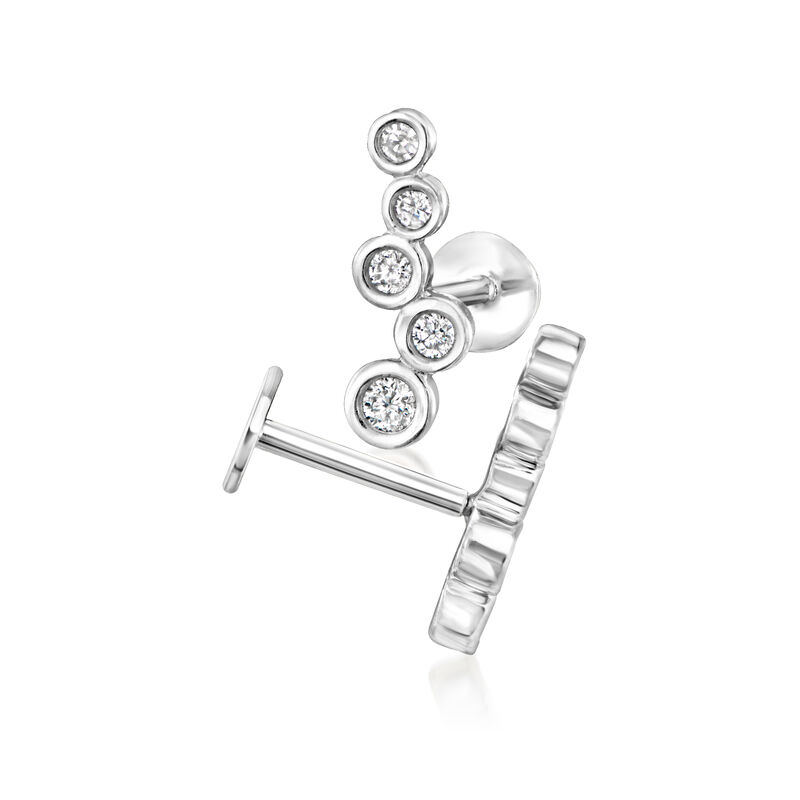 .15 ct. t.w. Bezel-Set Diamond Flat-Back Ear Climbers in Sterling Silver image number 2