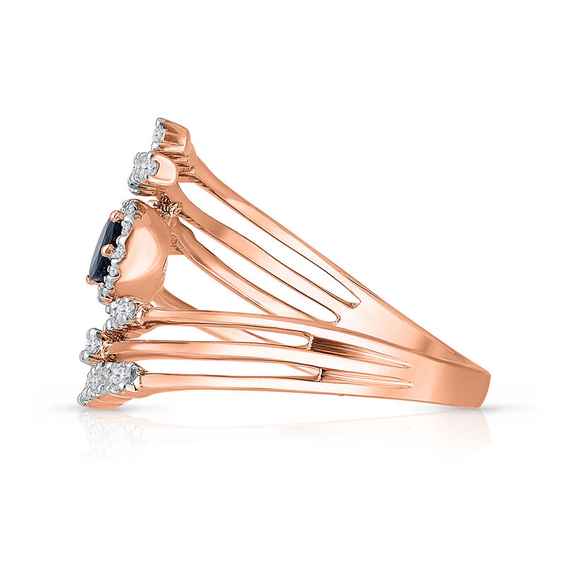 .10 Carat Tanzanite and .32 ct. t.w. Diamond Ring in 14kt Rose Gold image number 4