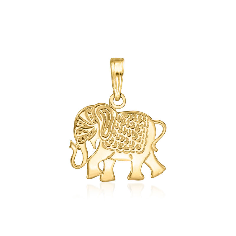 10kt Yellow Gold Elephant Pendant  image number 1