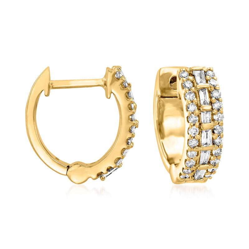 .35 ct. t.w. Diamond Huggie Hoop Earrings in 14kt Yellow Gold image number 0