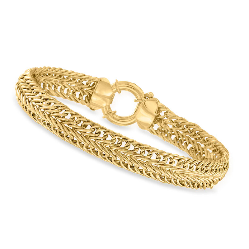 10kt Yellow Gold Flat Wheat-Link Bracelet image number 0