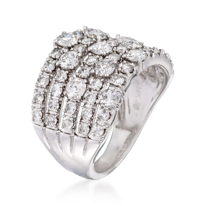 3.00 ct. t.w. Diamond Five-Row Ring in 14kt White Gold image number 2