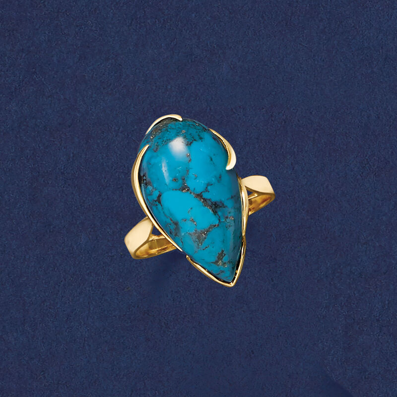 Turquoise Ring in 14kt Yellow Gold image number 4