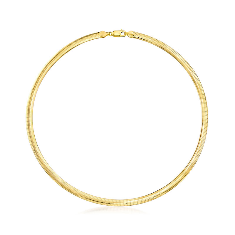 Italian 6mm 18kt Gold Over Sterling Omega Necklace. 18&quot; image number 1