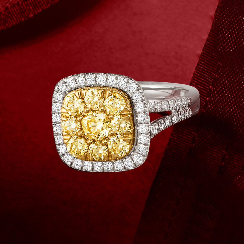 1.50 ct. t.w. Yellow and White Diamond Ring in 14kt Two-Tone Gold image number 6