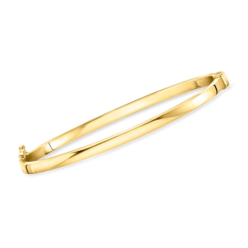 18kt Gold Vermeil Small Polished Bangle Bracelet. 7&quot; image number 0