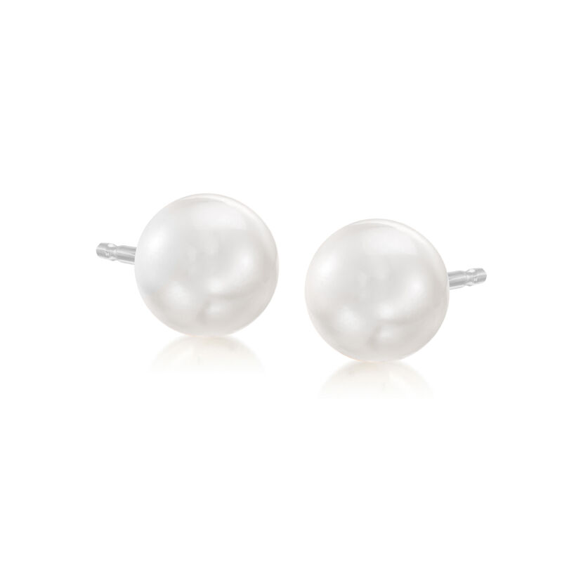 4-8mm Cultured Pearl Jewelry Set: Five Pairs of Stud Earrings with Sterling Silver image number 5