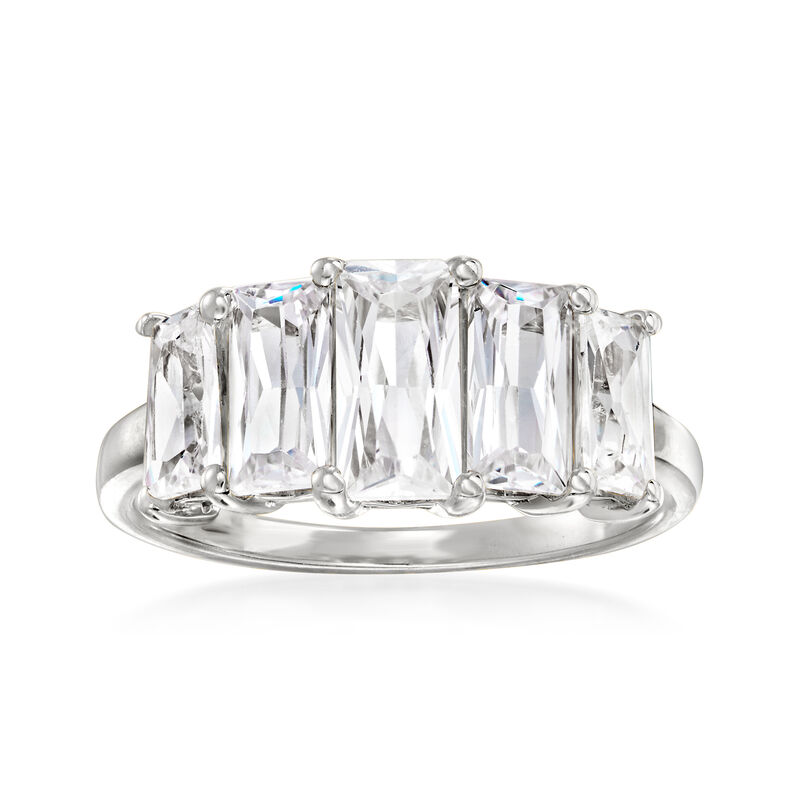 2.60 ct. t.w. CZ Five-Stone Ring in Sterling Silver image number 0