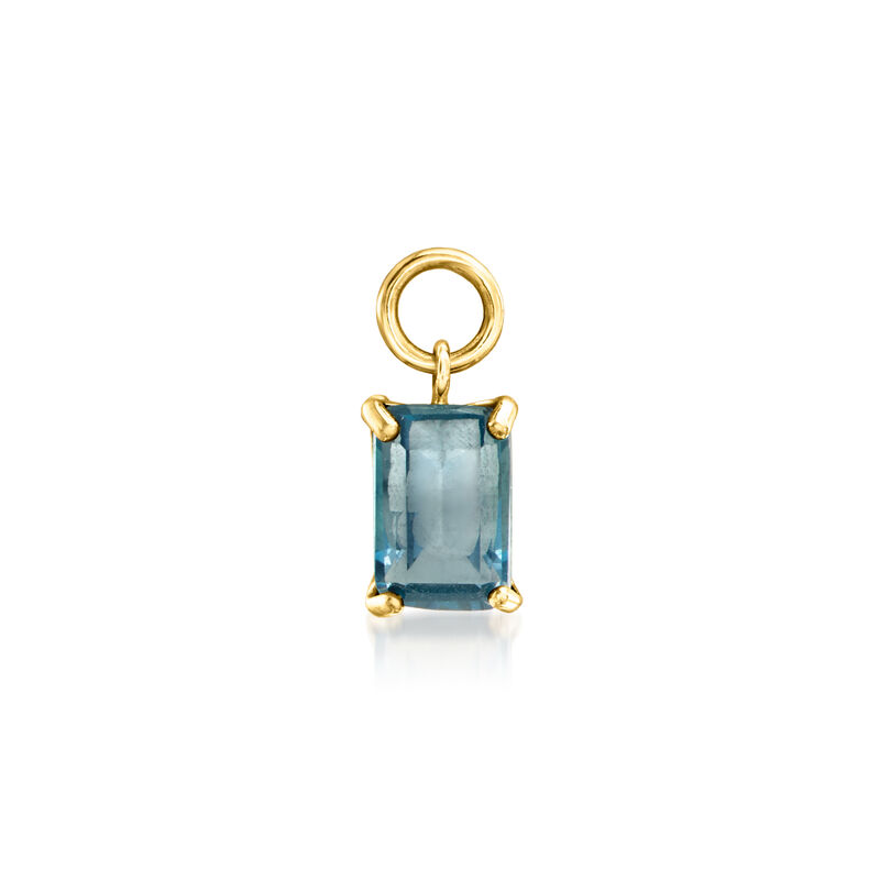 .60 Carat London Blue Topaz Single Hoop Charm in 14kt Yellow Gold image number 0