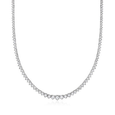 3.00 ct. t.w. Graduated Lab-Grown Diamond Tennis Necklace in Sterling Silver