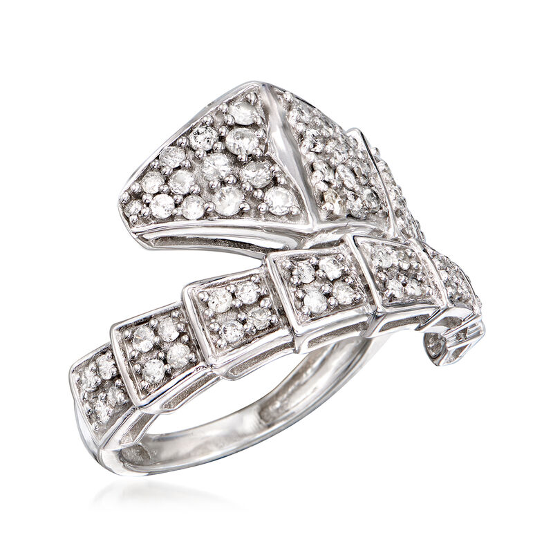 .75 ct. t.w. Diamond Bypass Ring in Sterling Silver image number 3