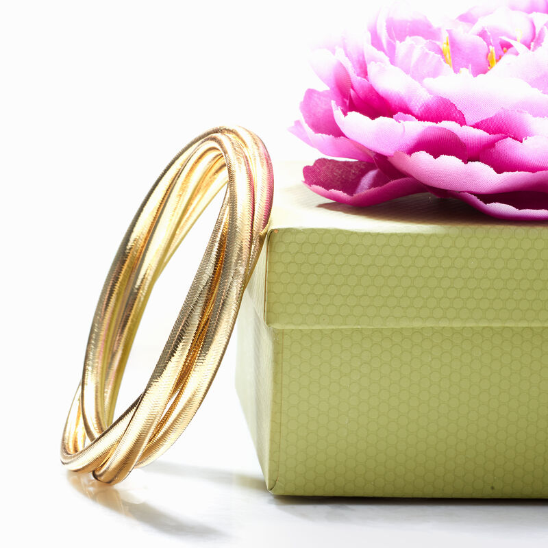 Italian Flex Rolling Bangle with 14kt Yellow Gold  image number 2