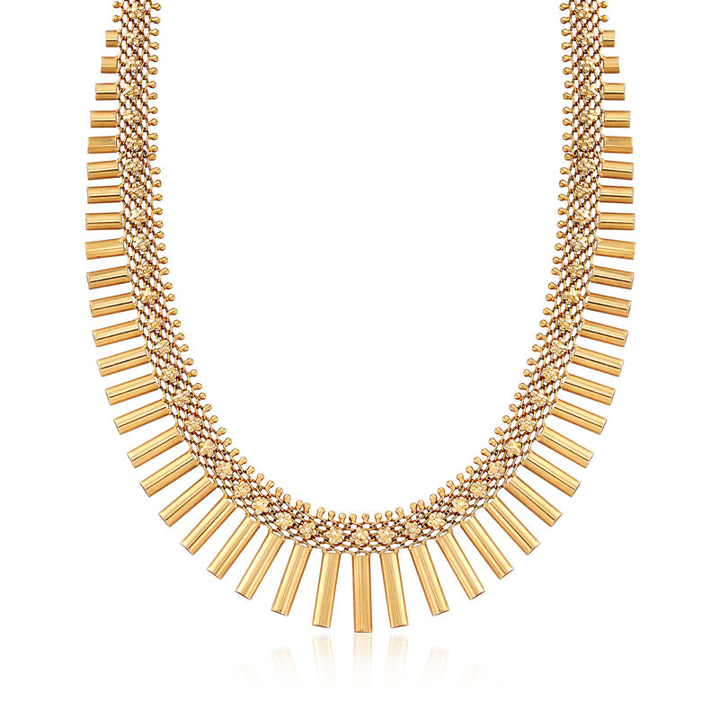 C. 1940 Vintage 14kt Yellow Gold Bar Necklace. 16&quot; image number 1