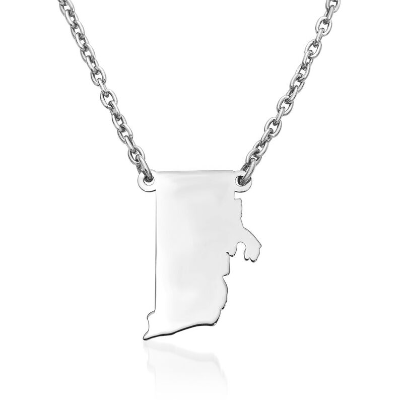 Rhode Island - Sterling Silver U.S. State Necklace. 18&quot; image number 0