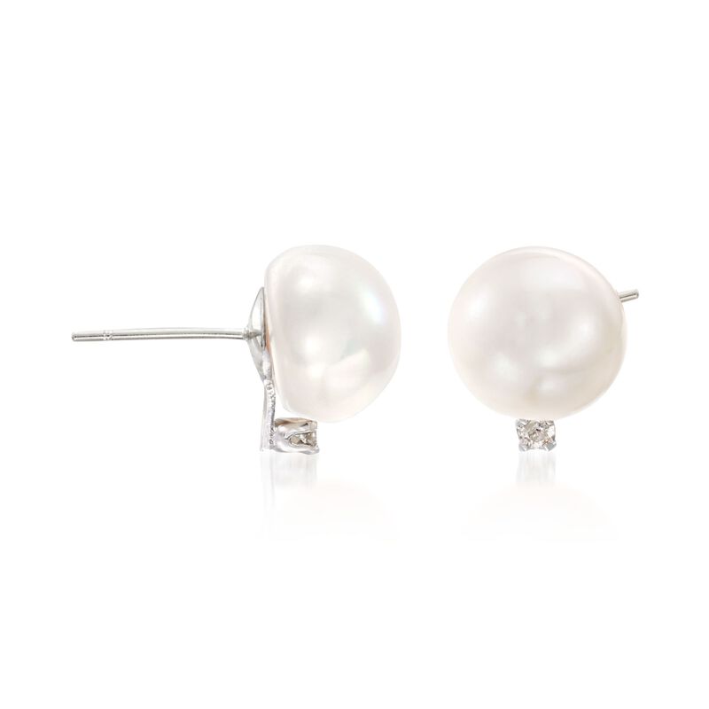 8-9mm Multicolored Cultured Pearl Jewelry Set: Three Pairs of Earrings with Diamonds in Sterling Silver image number 3