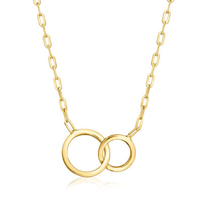 Italian 18kt Gold Over Sterling Double-Circle Necklace