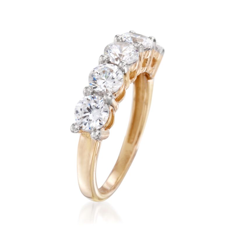 3.00 ct. t.w. CZ Five-Stone Ring in 14kt Yellow Gold image number 2