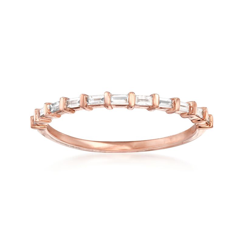 .16 ct. t.w. Baguette Diamond Band Ring in 14kt Rose Gold image number 0