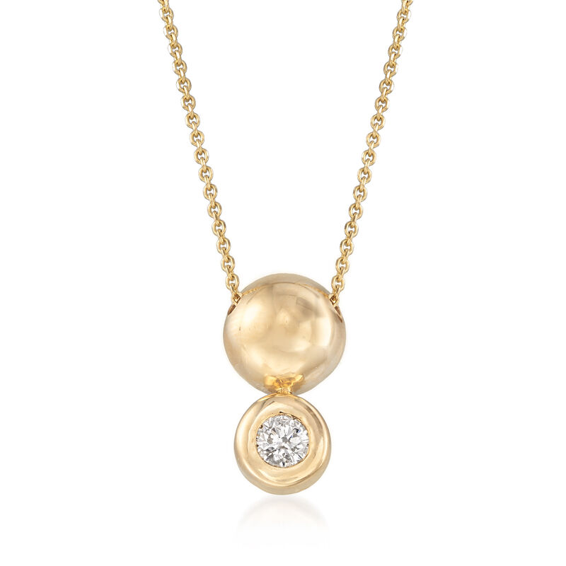 C. 1990 Vintage .25 Carat Diamond Drop Necklace in 14kt Yellow Gold. 18&quot; image number 1