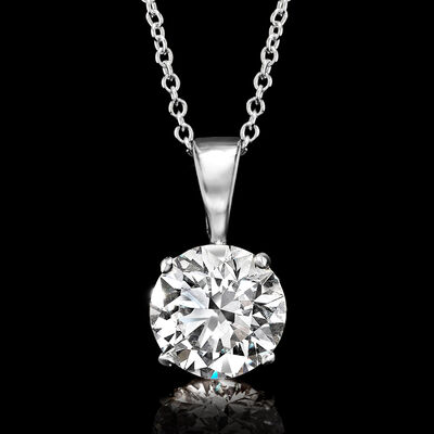 1.50 Carat Lab-Grown Diamond Solitaire Necklace in 14kt White Gold
