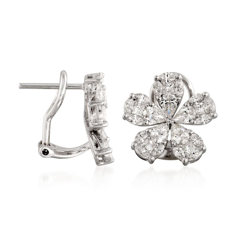 Simon G. 2.32 ct. t.w. Floral Diamond Stud Earrings in 18kt White Gold image number 2