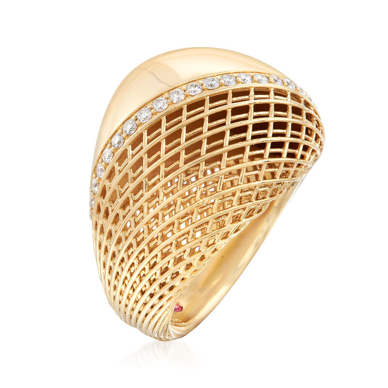 Roberto Coin .29 ct. t.w. Diamond Ring in 18kt Yellow Gold image number 2