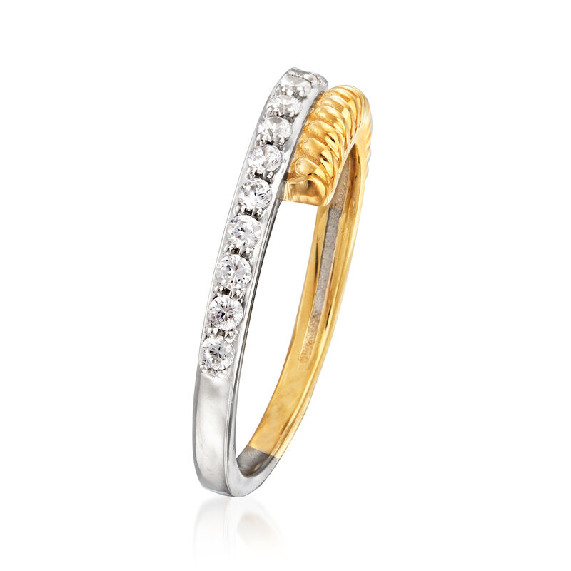 .25 ct. t.w. Diamond Bypass Ring in Sterling Silver and 18kt Gold Over Sterling image number 2