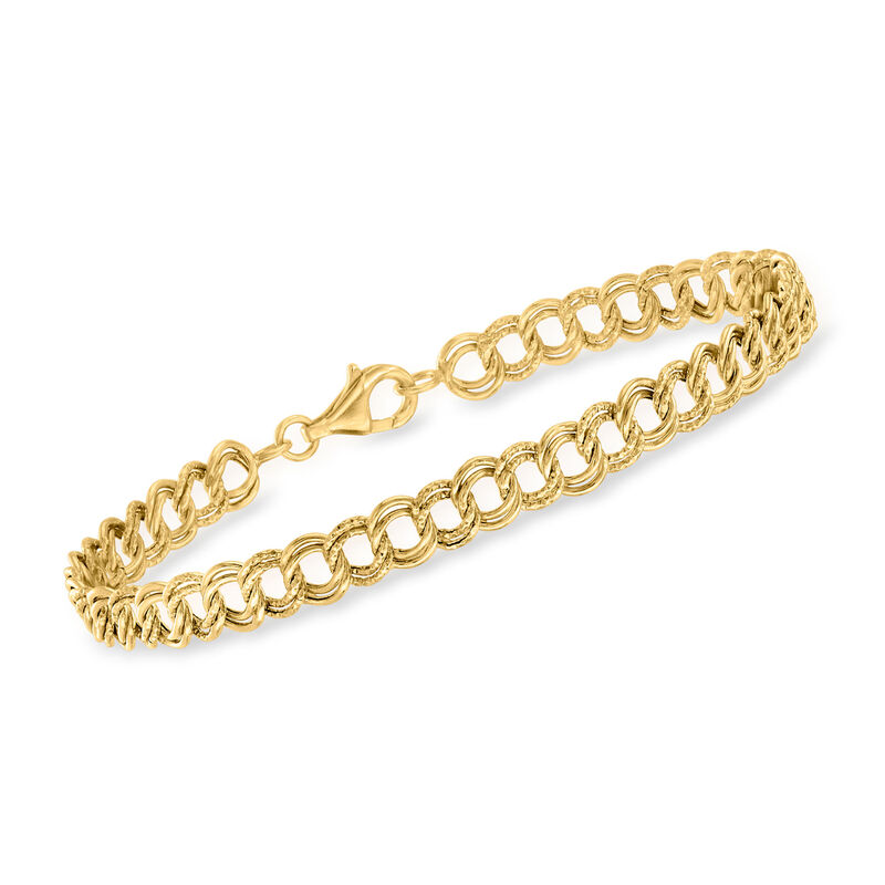10kt Yellow Gold Curb-Link Bracelet. 7&quot; image number 0