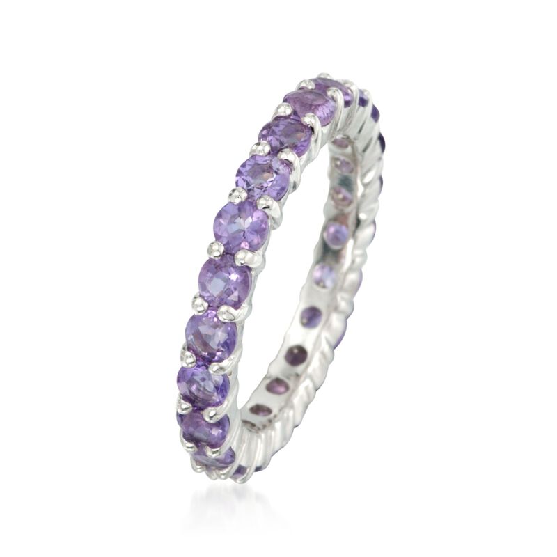 2.00 ct. t.w. Amethyst Eternity Band in Sterling Silver image number 2
