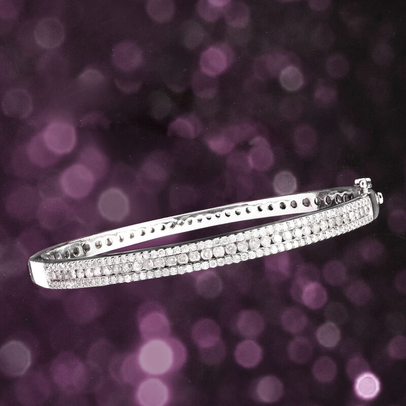 2.00 ct. t.w. Diamond Bangle Bracelet in Sterling Silver image number 2