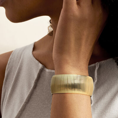 Italian 14kt Yellow Gold-Plated Cleopatra Bracelet