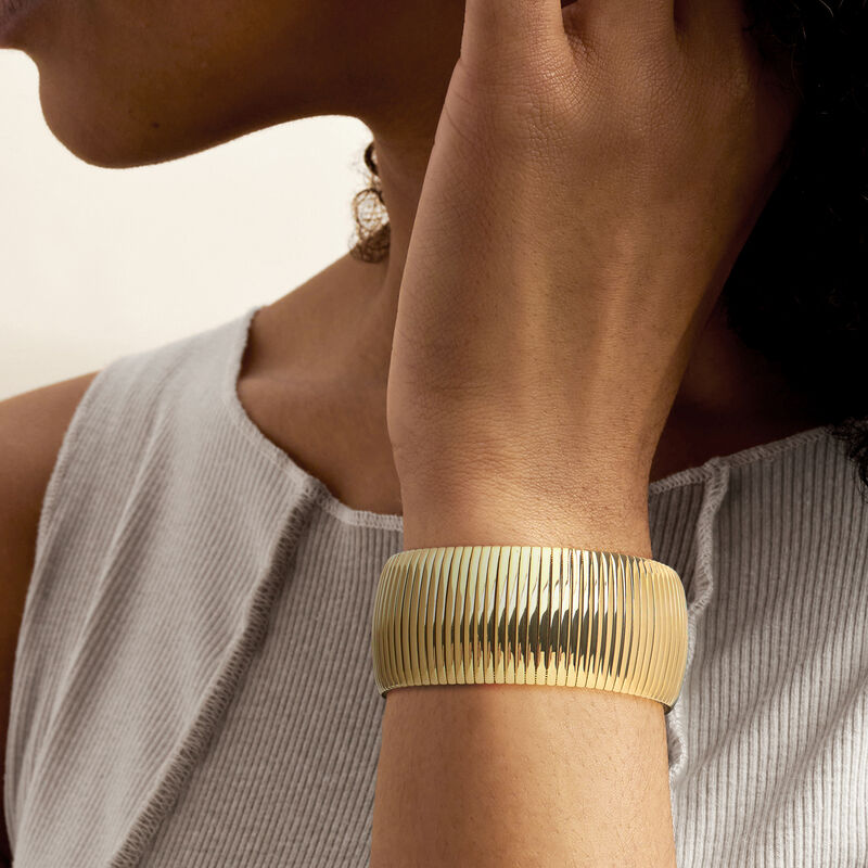Italian 14kt Yellow Gold-Plated Cleopatra Bracelet image number 1