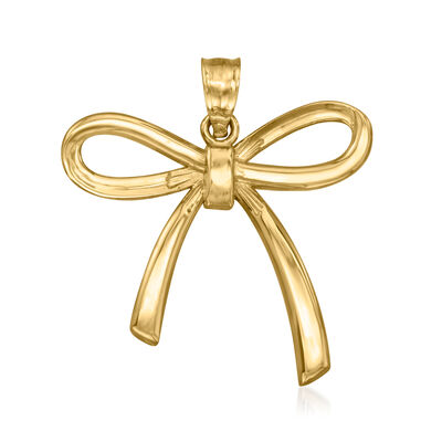 14kt Yellow Gold Bow Pendant