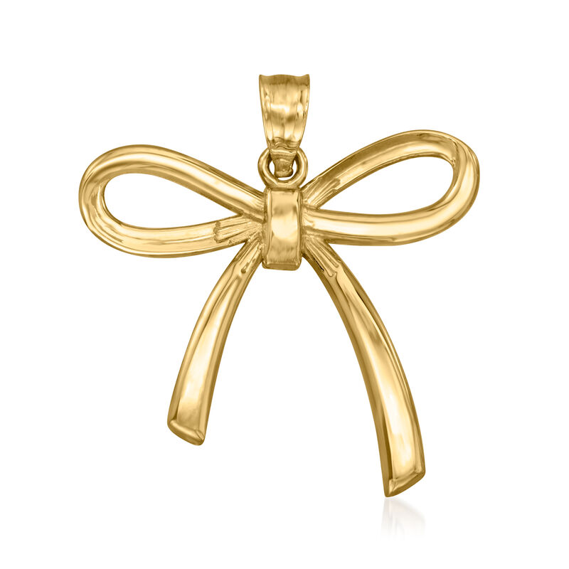 14kt Yellow Gold Bow Pendant  image number 1