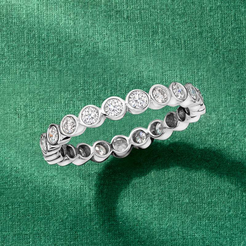 1.00 ct. t.w. Bezel-Set Lab-Grown Diamond Eternity Band in Sterling Silver image number 4
