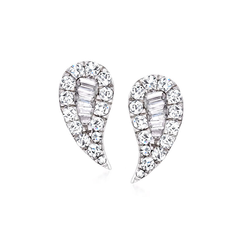 .50 ct. t.w. Diamond Curved Earrings in 14kt White Gold image number 0