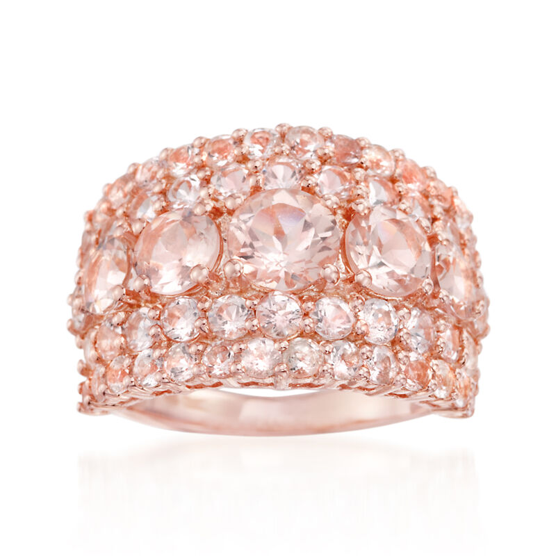 4.10 ct. t.w. Morganite Ring in 18kt Rose Gold Over Sterling image number 0