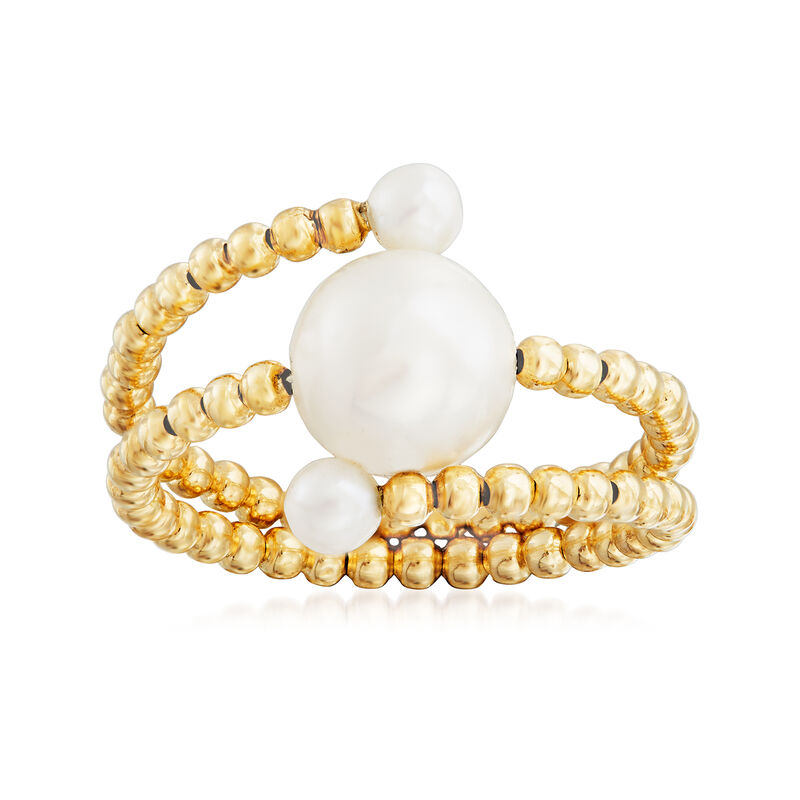 3-8.5mm Cultured Pearl Wrap Ring in 14kt Yellow Gold image number 0