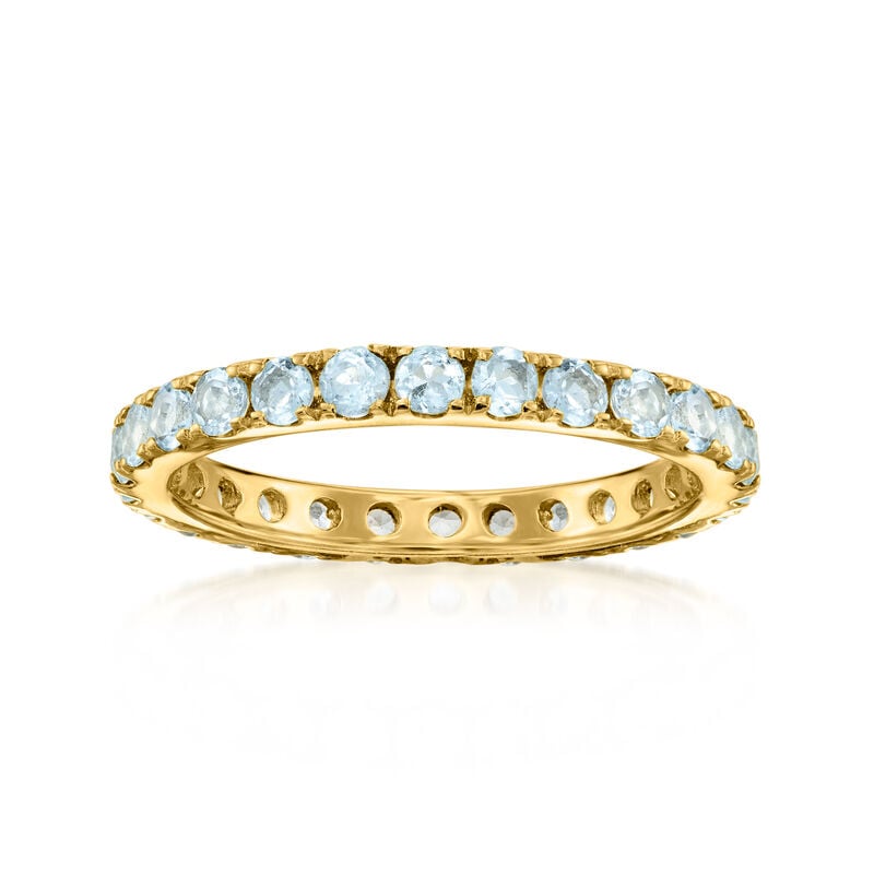 1.20 ct. t.w. Aquamarine Eternity Band in 18kt Gold Over Sterling image number 0