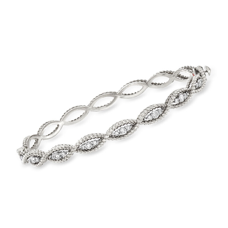 Roberto Coin &quot;New Barocco&quot; .56 ct. t.w. Diamond Twisted Ring in 18kt White Gold. 7&quot; image number 0