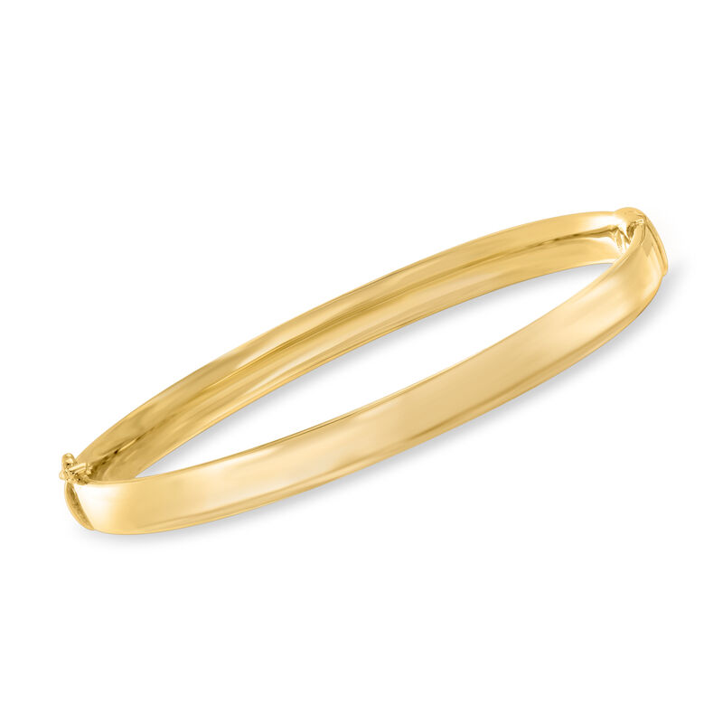 6mm 18kt Gold Over Sterling Bangle Bracelet image number 0