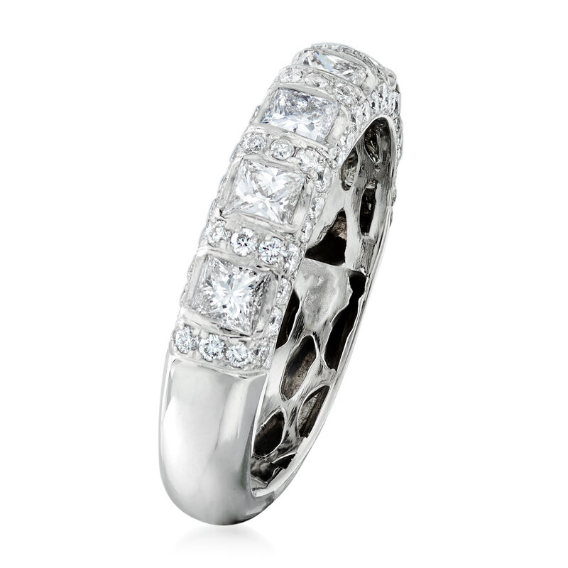 C. 1980 Vintage 1.70 ct. t.w. Diamond Ring in 18kt White Gold. Size 6 image number 2