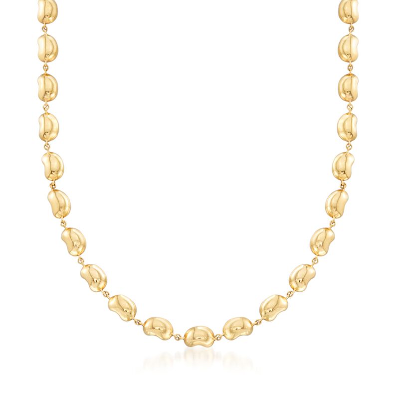 C. 2000 Vintage Tiffany Jewelry &quot;Elsa Peretti&quot; 18kt Yellow Gold Bead Necklace. 16&quot; image number 1