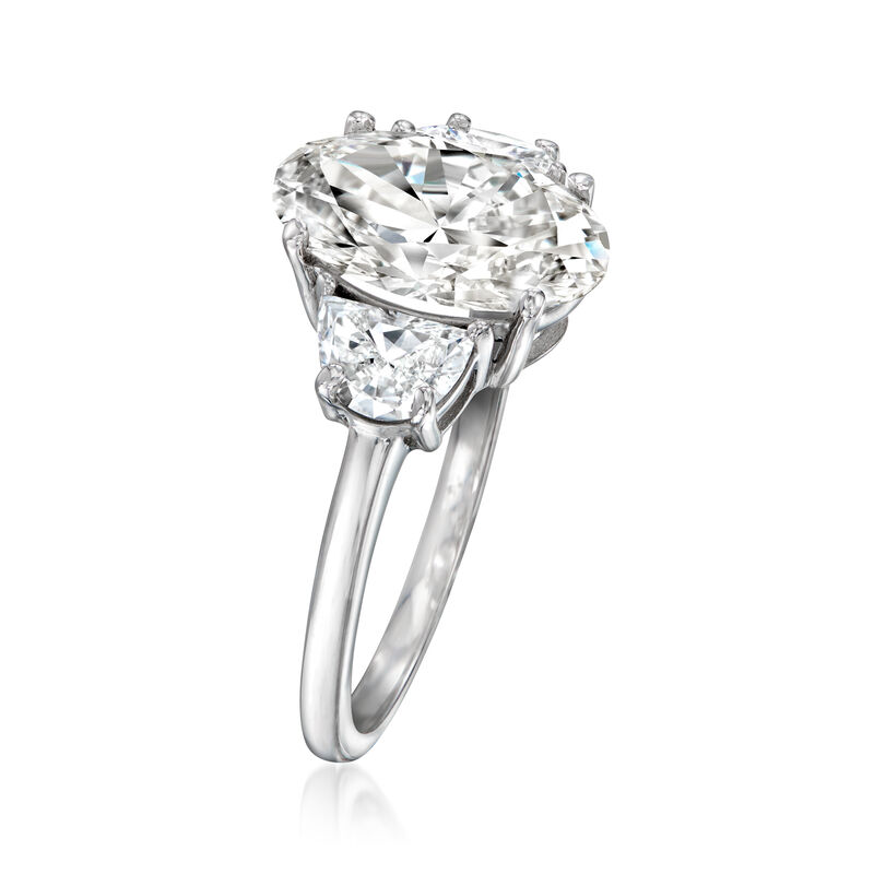 3.60 ct. t.w. Oval and Half-Moon Lab-Grown Diamond Ring in 14kt White Gold image number 2