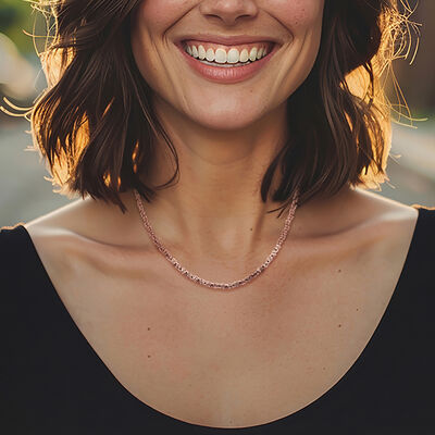 14kt Rose Gold Small Byzantine Necklace