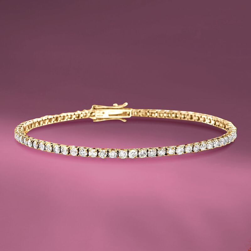 3.50 ct. t.w. Diamond Tennis Bracelet in 14kt Yellow Gold image number 2